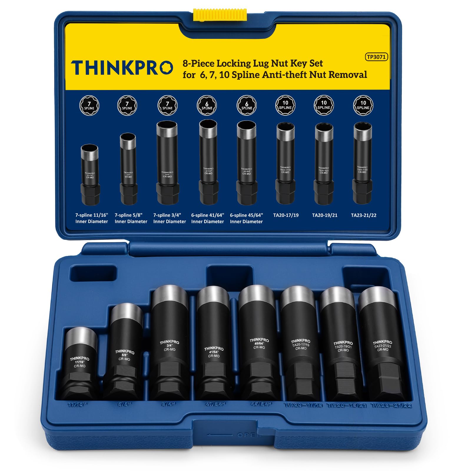 Amazon.com: Thinkpro Splin Socket Set-8 Piece Wheel Lock key,6